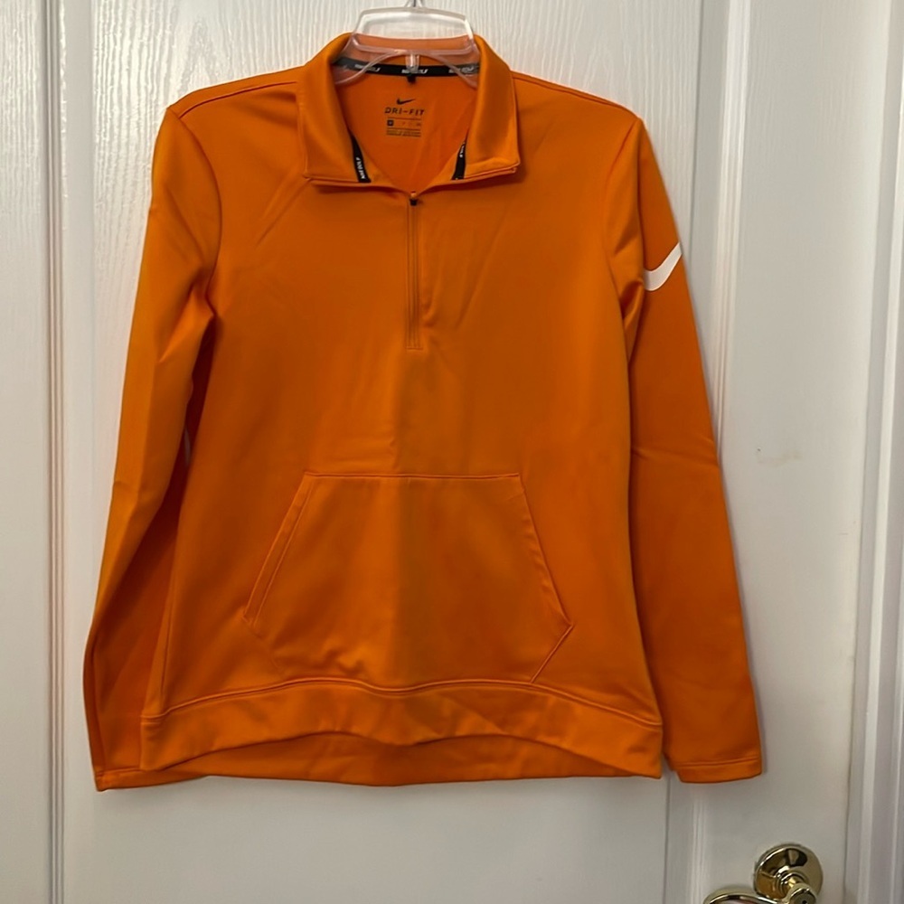 Nike Golf Orange Fleece Quarter-zip Pullover Size Small